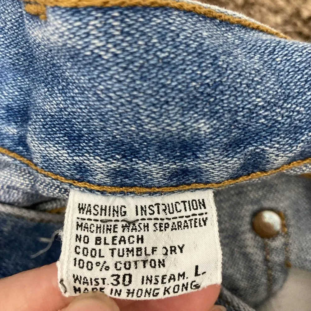 Vintage GAP Jeans Mens 30x30 Blue Denim Straight Leg 100% Cotton Hong Kong 90s